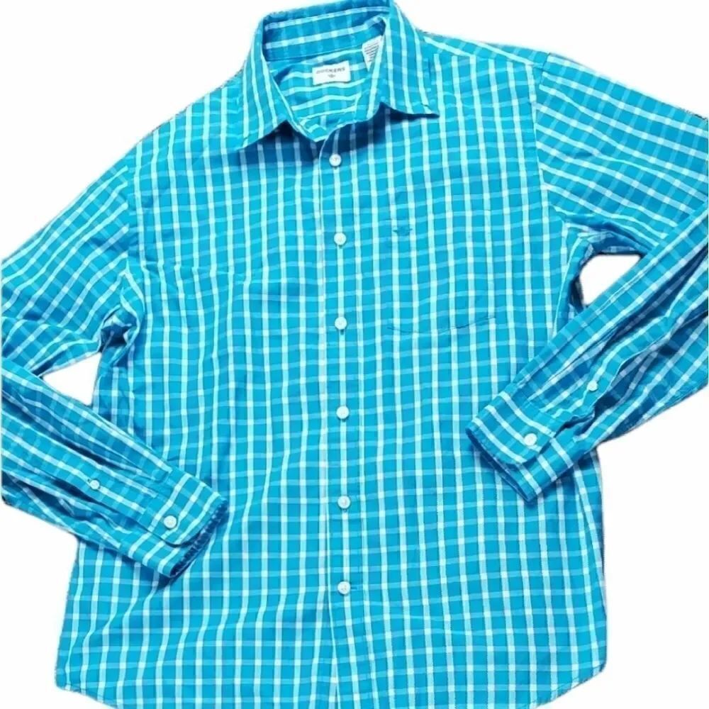 Dockers Blue & White Gingham Long Sleeved Shirt
